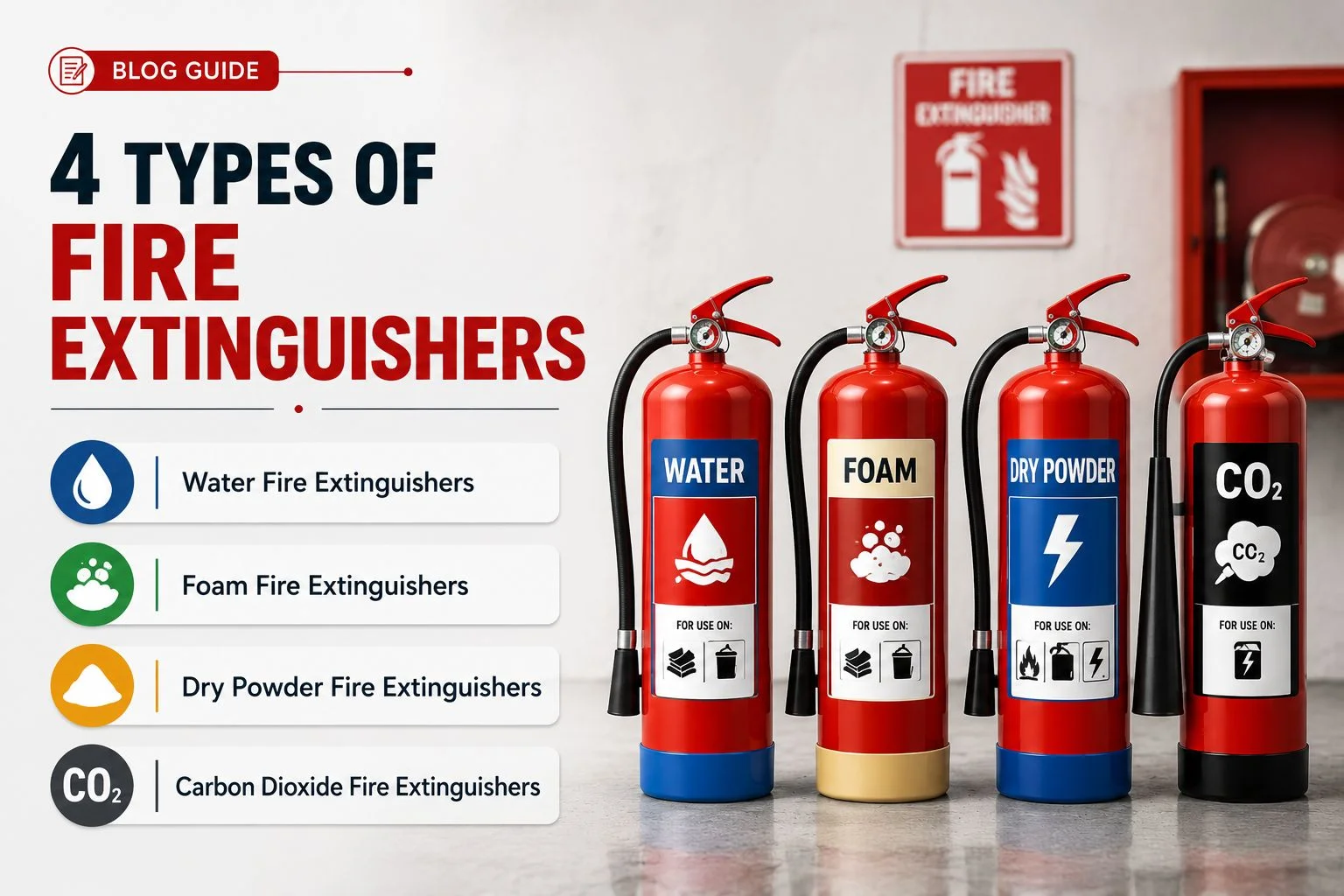 what are the 4 types of fire extinguishers